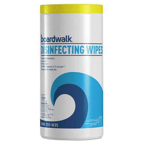 Disinfecting Wipes, 8 X 7, Lemon Scent, 35-canister, 12 Canisters-carton