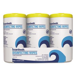 Disinfecting Wipes, 8 X 7, Lemon Scent, 75-canister, 3 Canisters-pack, 4-pks-ct