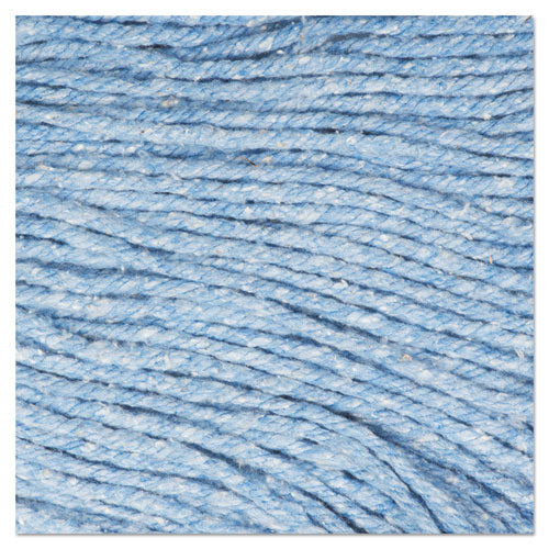 Super Loop Wet Mop Head, Cotton-synthetic Fiber, 5" Headband, Medium Size, Blue, 12-carton