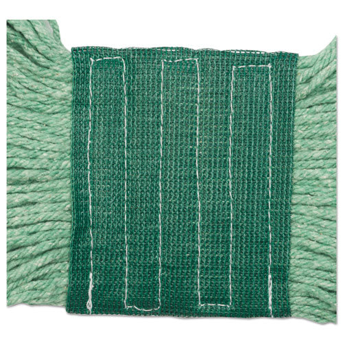 Super Loop Wet Mop Head, Cotton-synthetic Fiber, 5" Headband, Medium Size, Green, 12-carton