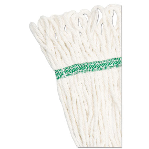 Super Loop Wet Mop Head, Cotton-synthetic Fiber, 5" Headband, Medium Size, White, 12-carton