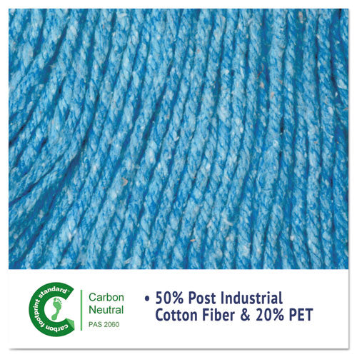 Super Loop Wet Mop Head, Cotton-synthetic Fiber, 5" Headband, Large Size, Blue