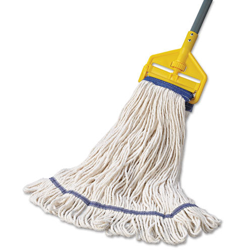 Super Loop Wet Mop Head, Cotton-synthetic Fiber, 5" Headband, X-large Size, White, 12-carton