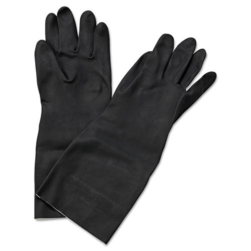 Neoprene Flock-lined Gloves, Long-sleeved, 12", X-large, Black, Dozen