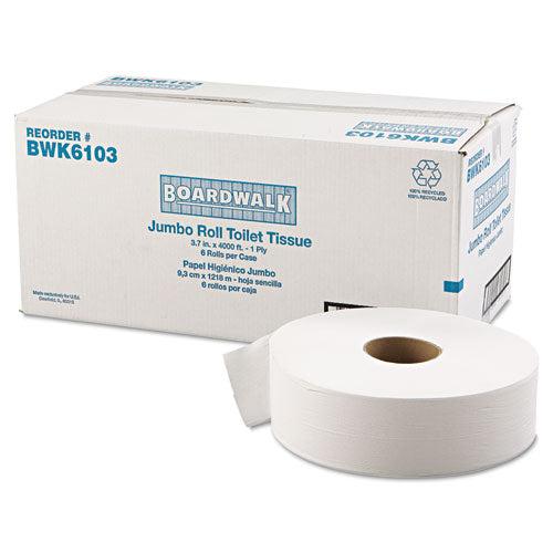 Jrt Bath Tissue, Jumbo, Septic Safe, 1-ply, White, 3 5-8" X 4000 Ft, 6-carton