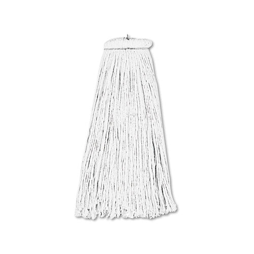 Cut-end Lie-flat Wet Mop Head, Rayon, 16oz, White, 12-carton