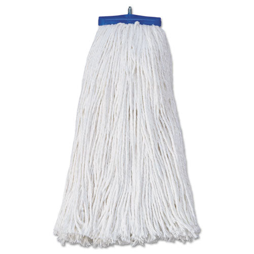 Mop Head, Economical Lie-flat Head, Rayon Fiber, 20oz, White, 12-carton
