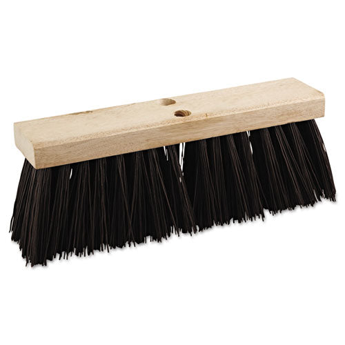 Street Broom Head, 16" Wide, Polypropylene Bristles