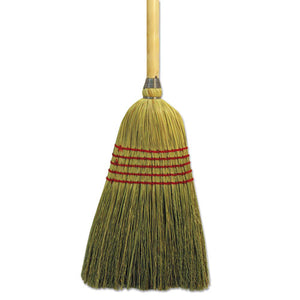 Parlor Broom, Yucca-corn Fiber Bristles, 55.5", Wood Handle, Natural