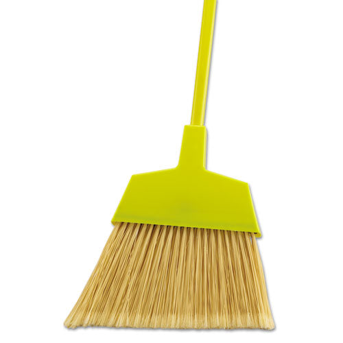 Poly Bristle Angler Broom, 53" Handle, Yellow, 12-carton