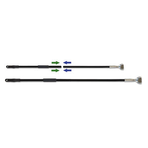 Two-piece Clip-on Dust Mop Handle, Metal, 1 1-2"dia X 59" Long
