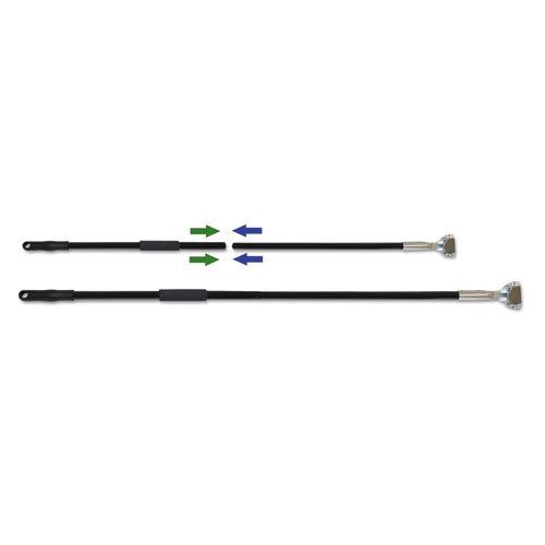 Two-piece Clip-on Dust Mop Handle, Metal, 1 1-2"dia X 59" Long