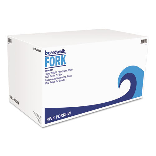 Heavyweight Polystyrene Cutlery, Fork, White, 1000-carton