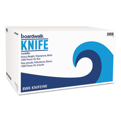 Heavyweight Polystyrene Cutlery, Knife, White, 1000-carton