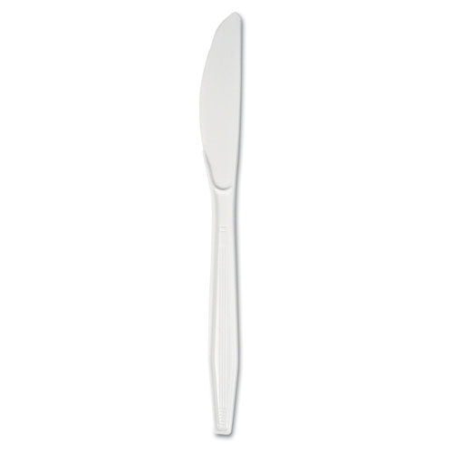 Mediumweight Polystyrene Cutlery, Knife, White, 10 Boxes Of 100-carton