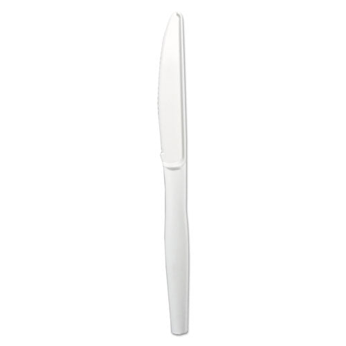 Mediumweight Polystyrene Cutlery, Knife, White, 1000-carton