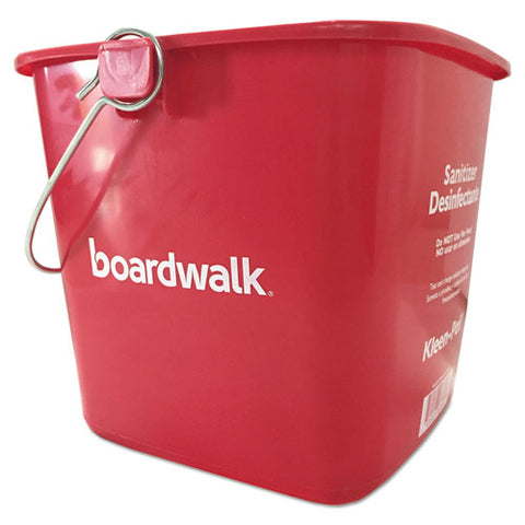 Sanitizing Bucket, 6 Qt, Red, Plastic