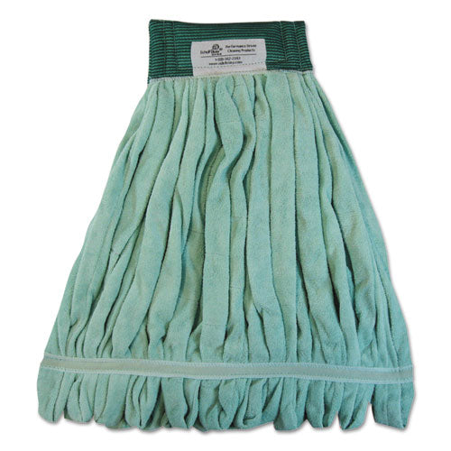 Microfiber Looped-end Wet Mop Head, Large, Green, 12-carton