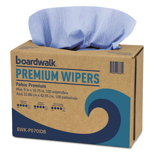 Hydrospun Wipers, Blue, 9 X 16.75, 100 Wipes-box, 10 Boxes-carton