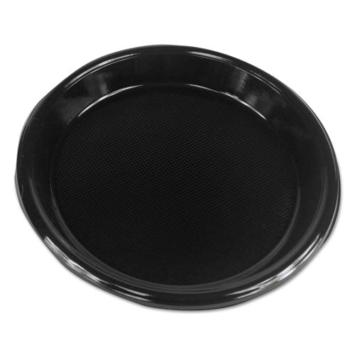 Hi-impact Plastic Dinnerware, Plate, 6" Diameter, Black, 1000-carton