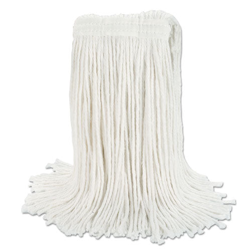 Banded Rayon Cut-end Mop Heads, White, 24 Oz, 1 1-4" Headband, 12-carton