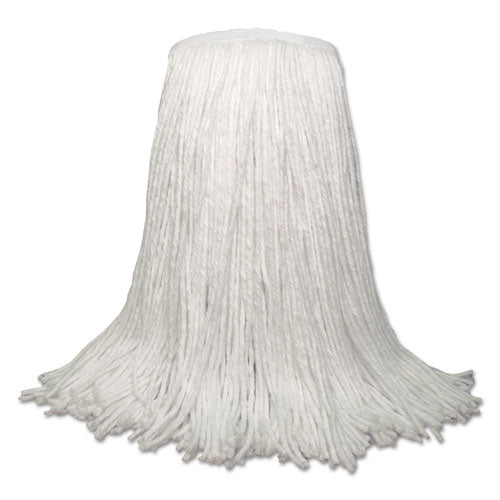 Banded Rayon Cut-end Mop Heads, White, 24 Oz, 1 1-4" Headband, 12-carton