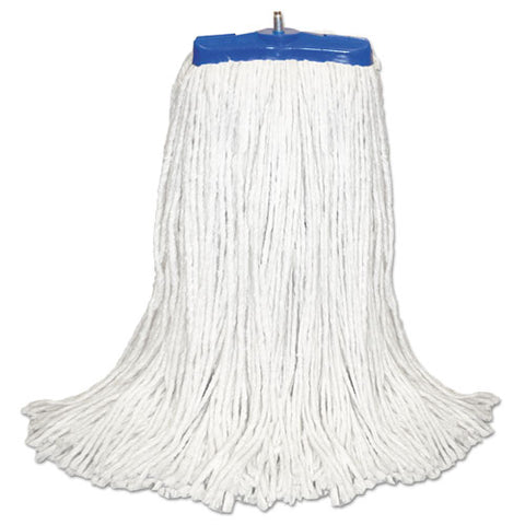 Cut-end Lie-flat Mop Head, Rayon, 16oz, White, 12-carton