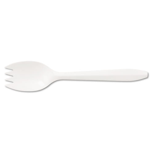 Mediumweight Polypropylene Cutlery, Spork, White, 1000-carton