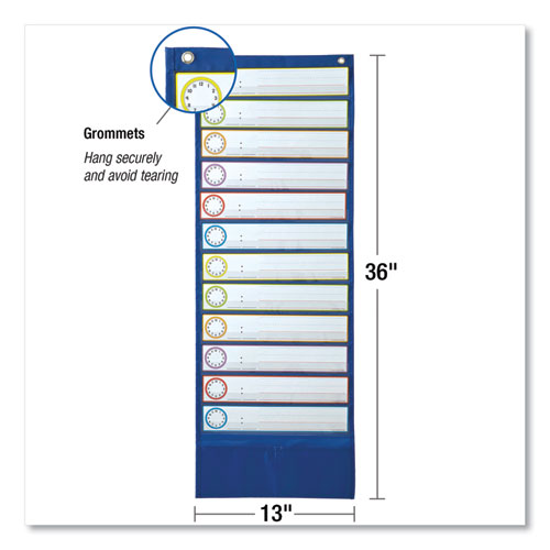 Deluxe Scheduling Pocket Chart, 13 Pockets, 13 X 36