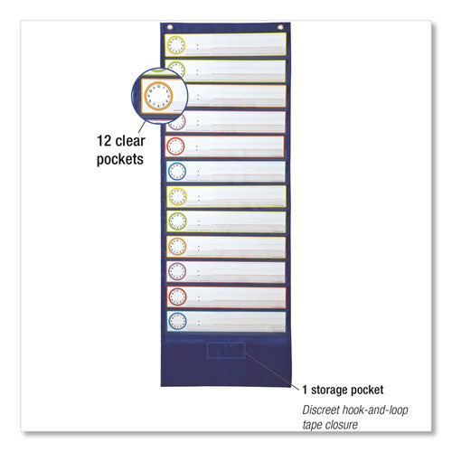 Deluxe Scheduling Pocket Chart, 13 Pockets, 13 X 36