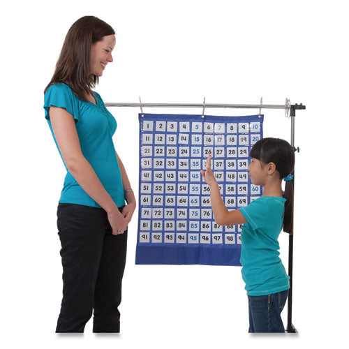 Hundreds Pocket Chart With 100 Clear Pockets, Colored Number Cards, 26 X 30