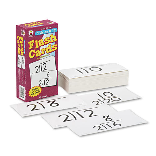 Flash Cards, Division Facts 0-12, 3w X 6h, 93-pack