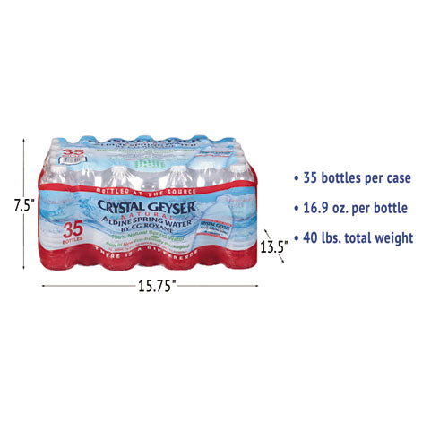 Natural Alpine Spring Water, 16.9 Oz Bottle, 35-carton