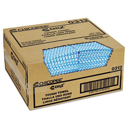 Tough Towels, 13 1-4 X 24, Blue-white, 150-carton