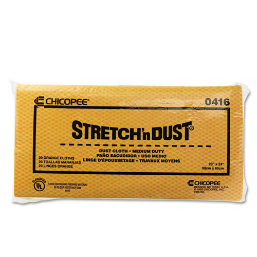 Stretch 'n Dust Cloths, 23 1-4 X 24, Orange-yellow, 20-bag, 5 Bags-carton