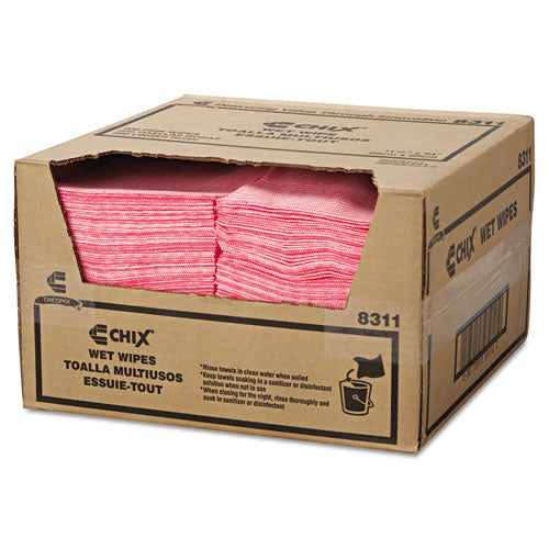 Wet Wipes, 11 1-2 X 24, White-pink, 200-carton