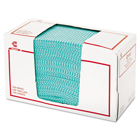 Wet Wipes, 14 X 21, White-green, 100 Towels-pack, 9-carton