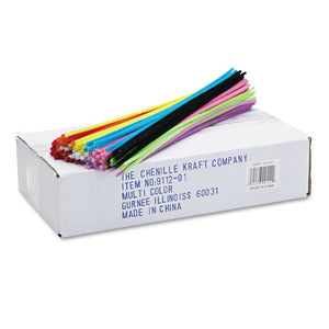 Regular Stems, 12" X 0.16", Metal Wire, Polyester, Assorted, 1,000-box