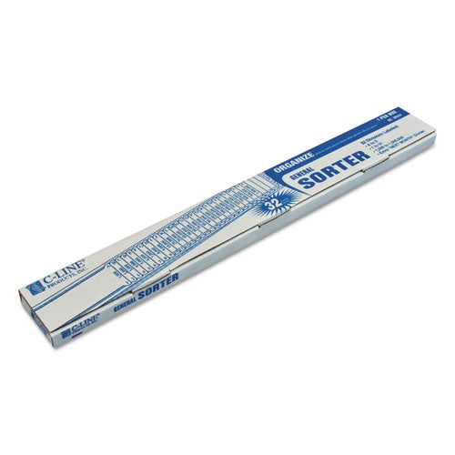 Plastic Indexed Sorter, 32 Dividers, Alpha-numeric-dates, Letter-size, Blue Frame
