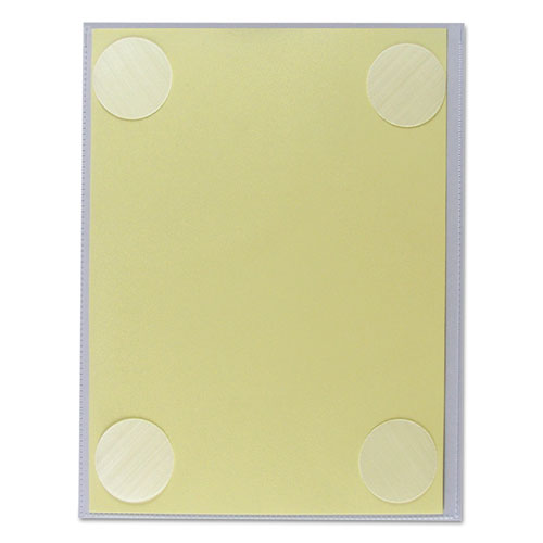 Cubicle Keepers Hook & Loop-backed Display, 9 13-64 X 11 13-32, Clear, 25-pack