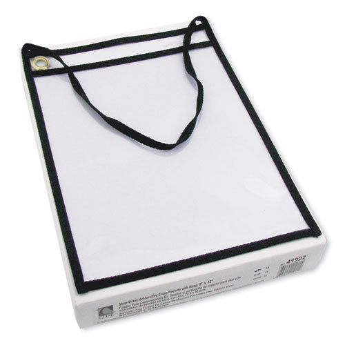 1-pocket Shop Ticket Holder W-strap, Black Stitching, 75-sheet, 9 X 12, 15-box