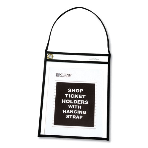 1-pocket Shop Ticket Holder W-strap, Black Stitching, 75-sheet, 9 X 12, 15-box