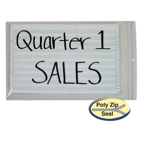 Heavyweight Industrial Poly Zip Bags, 2", 13 X 16 3-4, 50-box