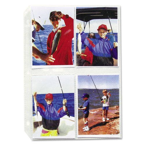 Clear Photo Pages For Four 5 X 7 Photos, 3-hole Punched, 11-1-4 X 8-1-8