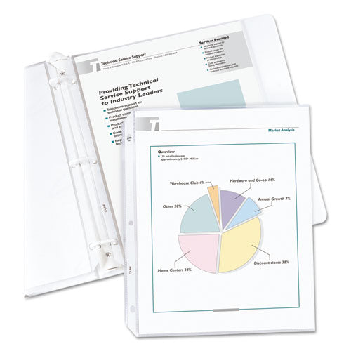 Economy Weight Poly Sheet Protectors, Reduced Glare, 2", 11 X 8 1-2, 100-bx