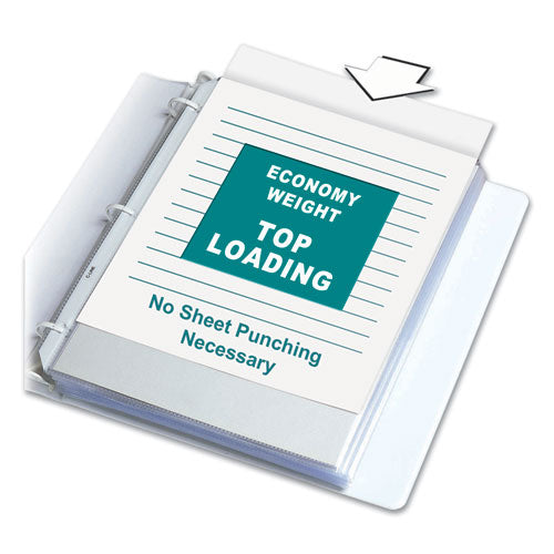 Economy Weight Poly Sheet Protectors, Reduced Glare, 2", 11 X 8 1-2, 100-bx