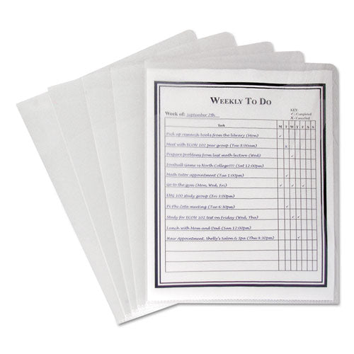 Multi-section Project Folders W- Clear Dividers, 3-sections, 1-3-cut Tab, Letter Size, Clear, 25-box