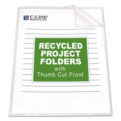 Poly Project Folders, Letter Size, Clear, 25-box