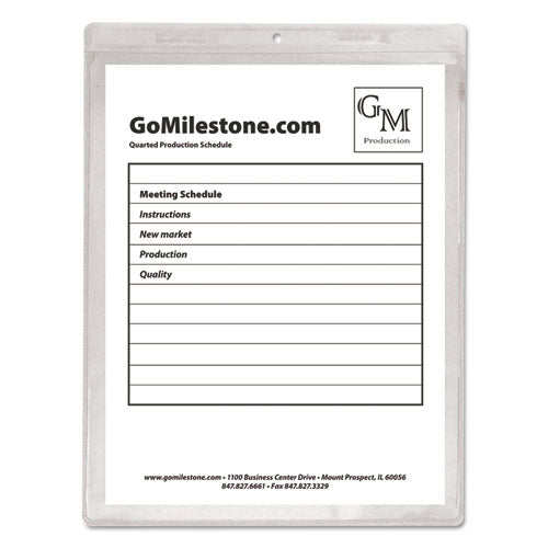 Clear Vinyl Shop Ticket Holders, Both Sides Clear, 15 Sheets, 8 1-2 X 11, 50-bx