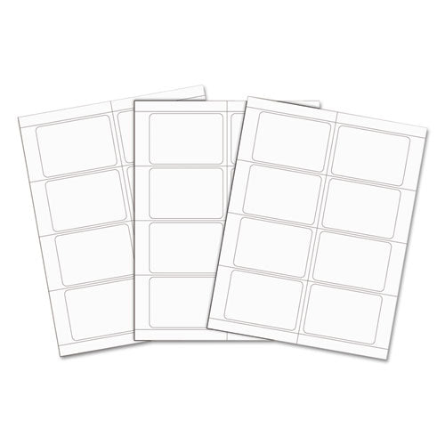 Laser Printer Name Badges, 3 3-8 X 2 1-3, White, 200-box